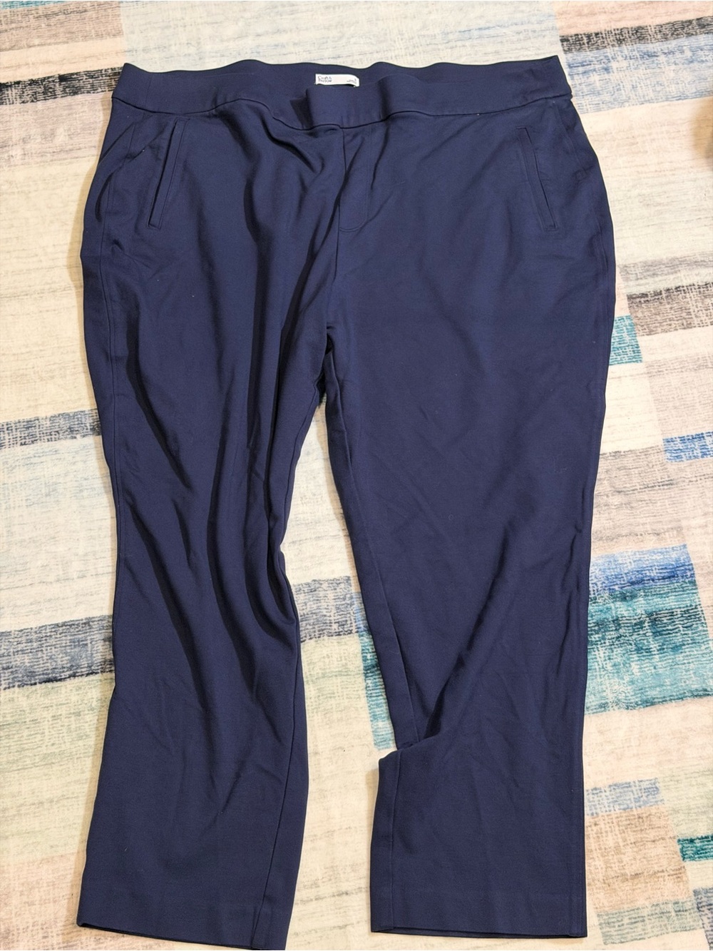 croft & barrow Women's Navy Straight-Leg Pull-On Pants